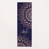 Blaue Rose Boho mandala Monogramm Yogamatte (Vorderseite)