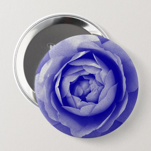 Blaue Rose Button (Vorne & Hinten)