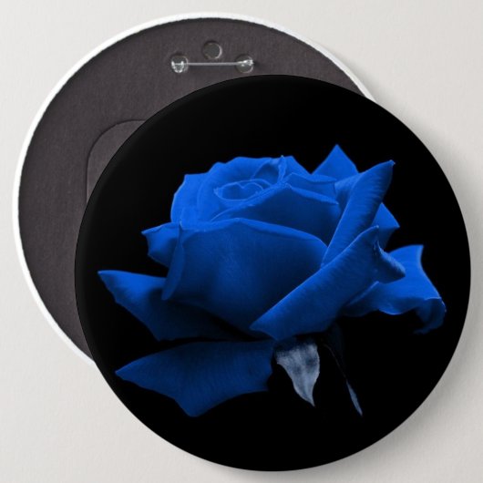 Blaue Rose Button (Vorne & Hinten)