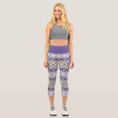 Blaue Rose Capri Leggings (Vorderseite)