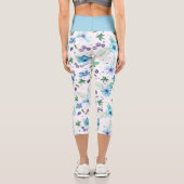 Blaue Rose Capri Leggings (Rückseite)