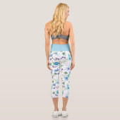 Blaue Rose Capri Leggings (Rückseite)
