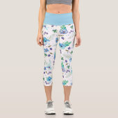 Blaue Rose Capri Leggings (Vorderseite)