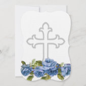 Blaue Rose Christliche Hochzeit Einladung (Rückseite)