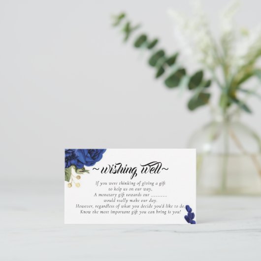 Blaue Rose, die gut Hochzeitswünsche haben Begleitkarte (Stehend Vorderseite)