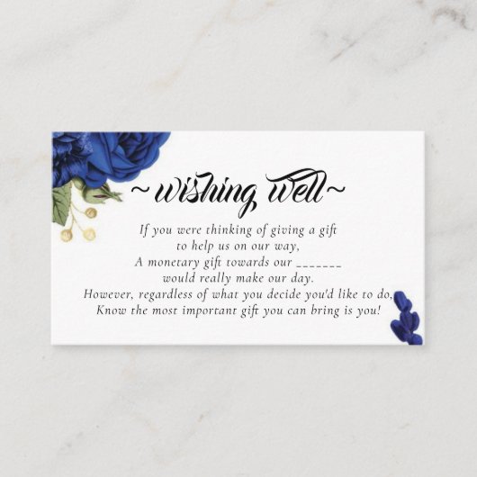 Blaue Rose, die gut Hochzeitswünsche haben Begleitkarte (Vorderseite)