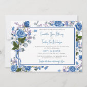 Blaue Rose Einladung Hochzeit (Vorderseite)