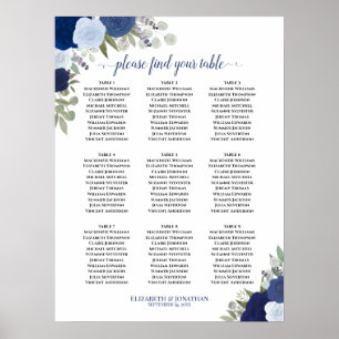Blaue Rose Elegante 9 Tafelübersicht Poster