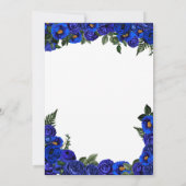 Blaue Rose Elegante Charro Kleidung Rodelblume Qui Einladung (Rückseite)