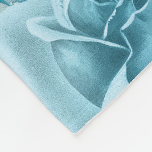 Blaue Rose Elegante Spitzen Fleecedecke (Ecke)