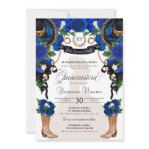 Blaue Rose Eleganter Western Charro Quinceañera