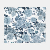 Blaue Rose Fleecedecke (Vorderseite (Horizontal))