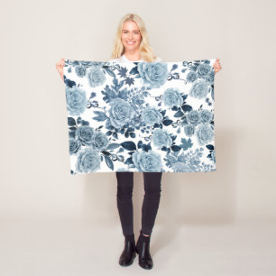 Blaue Rose Fleecedecke