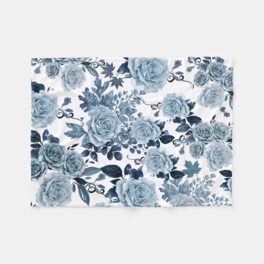 Blaue Rose Fleecedecke (Vorderseite (Horizontal))