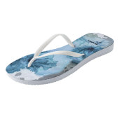 Blaue Rose Flip Flops, schlanke Riemen Badesandalen (Schrägansicht)