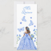 Blaue Rose, Florale und Schmetterlinge Quinceañera (Rückseite)