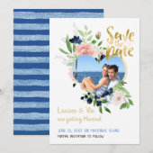 Blaue Rose Foto Speichern Sie das Datum Save The Date (Vorne/Hinten)