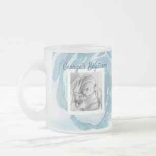 Blaue Rose funkeln Taufe Mattglastasse