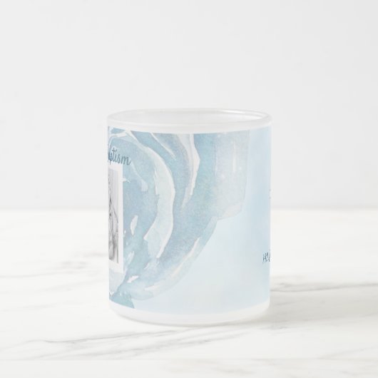 Blaue Rose funkeln Taufe Mattglastasse (Mittel)