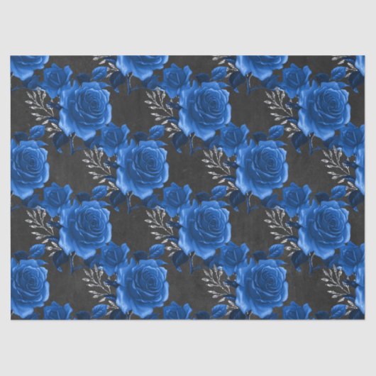 Blaue Rose für das Dekoupage der Holzkohle Seidenpapier (Vorderseite)