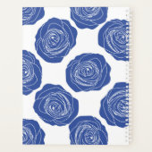 Blaue Rose für das Muster White_ Floral Script Planer (Rückseite)