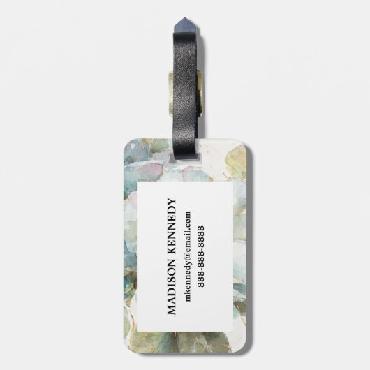 Blaue Rose Gepäckanhänger (Rückseite vertikal)