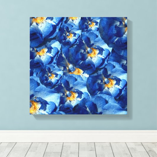 Blaue Rose gepackte Canvas Leinwanddruck (Insitu (Holzboden))