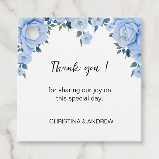 Blaue Rose Geschenkanhänger (Vorderseite)