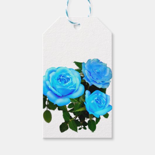 Blaue Rose Geschenkanhänger (Vorderseite)