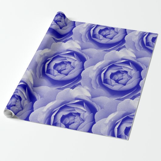 Blaue Rose Geschenkpapier (Ungerollt)