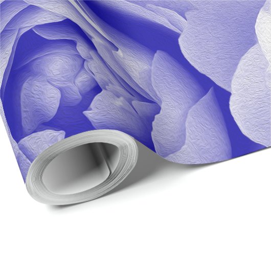 Blaue Rose Geschenkpapier (Rolleneckpunkt)