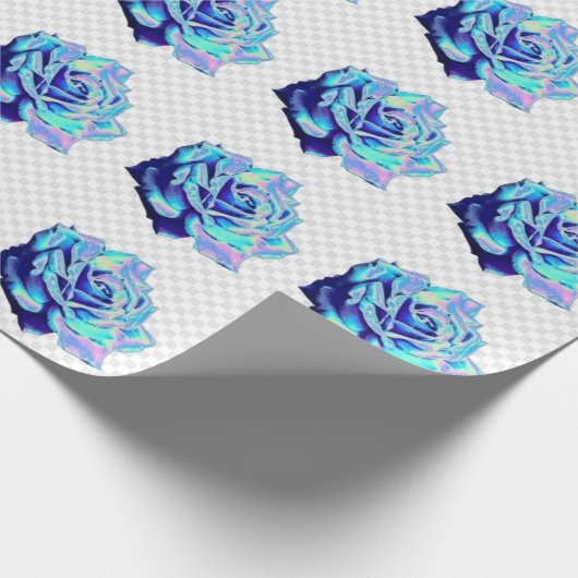 Blaue Rose Geschenkpapier (Ecke)