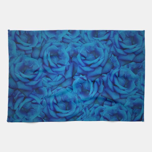 Blaue Rose Geschirrtuch (Horizontal)
