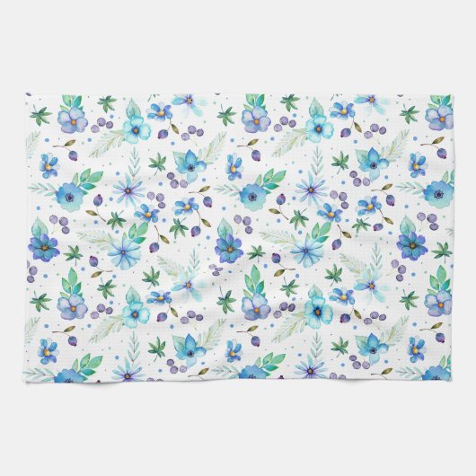 Blaue Rose Geschirrtuch (Horizontal)