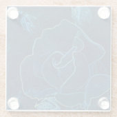 Blaue Rose Glasuntersetzer (Rückseite)
