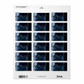 Blaue Rose Gold Aquarellmarmor Agate Gilded Adressaufkleber (Vorne)