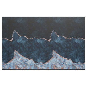 Blaue Rose Gold Aquarelltöne Gold Goldfarben Goldm Stoff