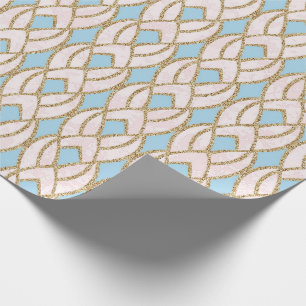 Blaue Rose Gold Glitter Barock Antonietta Glam Geschenkpapier