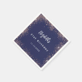 Blaue Rose Gold Glitzern Serviette (Ecke)