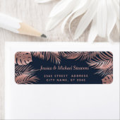 Blaue Rose Goldfolie tropische Blätter romantisch (Insitu)