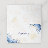 Blaue Rose Goldmarmor geflochtene Platzkarte (Außenseite Aufgefaltet)