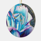 Blaue Rose Gothic Originalkunst Keramik Ornament (Links)