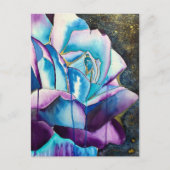 Blaue Rose Gothic Originalkunst Postkarte (Vorderseite)