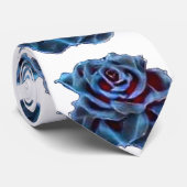 Blaue Rose Groom White Wedding Krawatte (Gerollt)