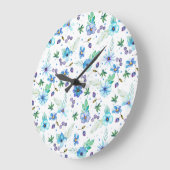 Blaue Rose Große Wanduhr (Winkel)