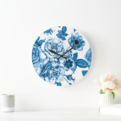 Blaue Rose Große Wanduhr (Zuhause)