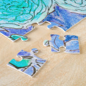 Blaue Rose, Grüne Blätter Rose Garten Sommer Blume Puzzle (Seite)