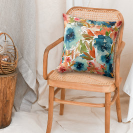 Blaue Rose Herbstblumenmuster Kissen