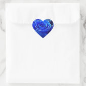 Blaue Rose Herz-Aufkleber (Tasche)