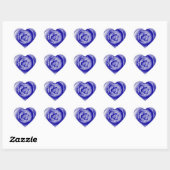 Blaue Rose Herz-Aufkleber (Blatt)